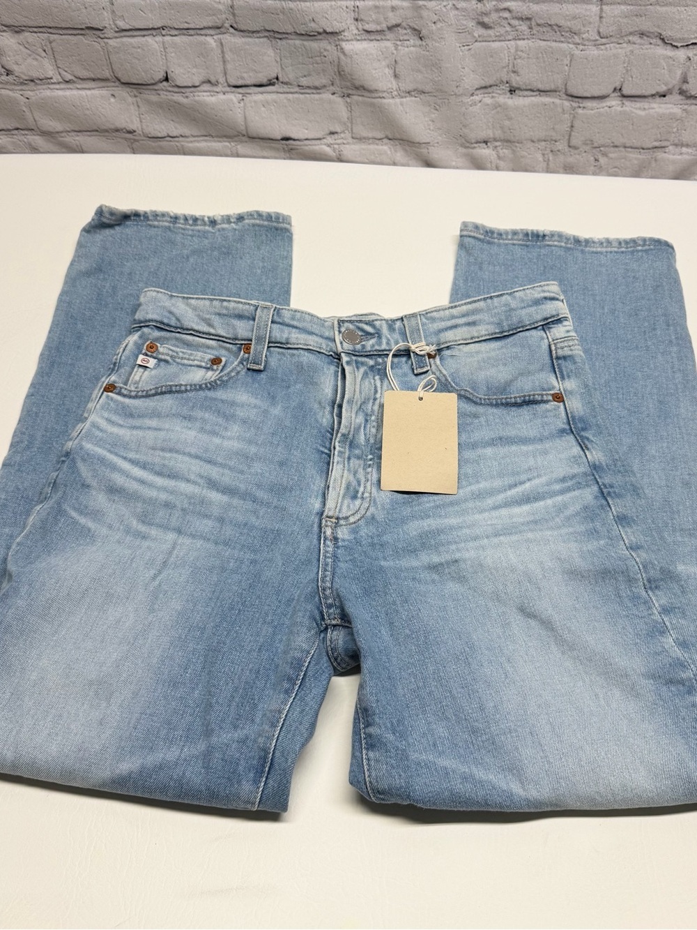 Ag Adriano Alexxis crop Goldschmied Light Blue Relaxed women’s Jeans Sz 29 NWT - Picture 9 of 10